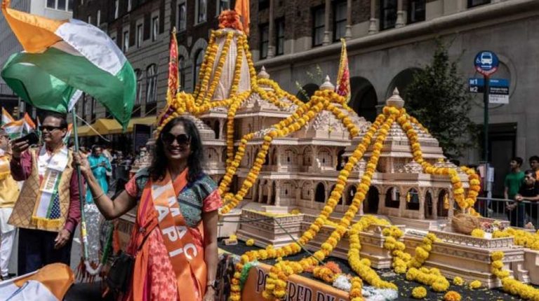 न्यूयॉर्क में 'इंडिया डे परेड' में शामिल हुई राम मंदिर की झांकी, मुसलमानों का बायकॉट