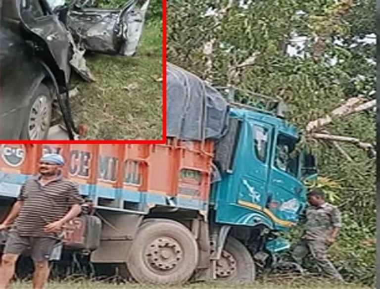 छत्तीसगढ़-जगदलपुर में कार-ट्रक की जोरदार टक्कर में ड्राइवर की मौत और चार घायल