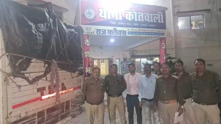 पुलिस ने बिना दस्तावेज के परिवहन कर रहे ट्रक से 3600 लीटर शराब की जब्त, आरोपी चालक हिरासत में